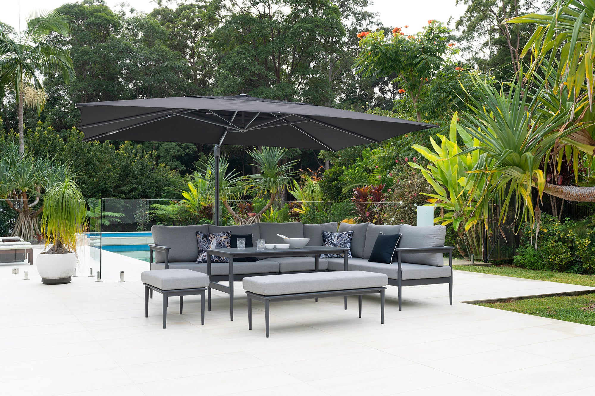 black offset patio umbrella 10ft Patio Umbrella