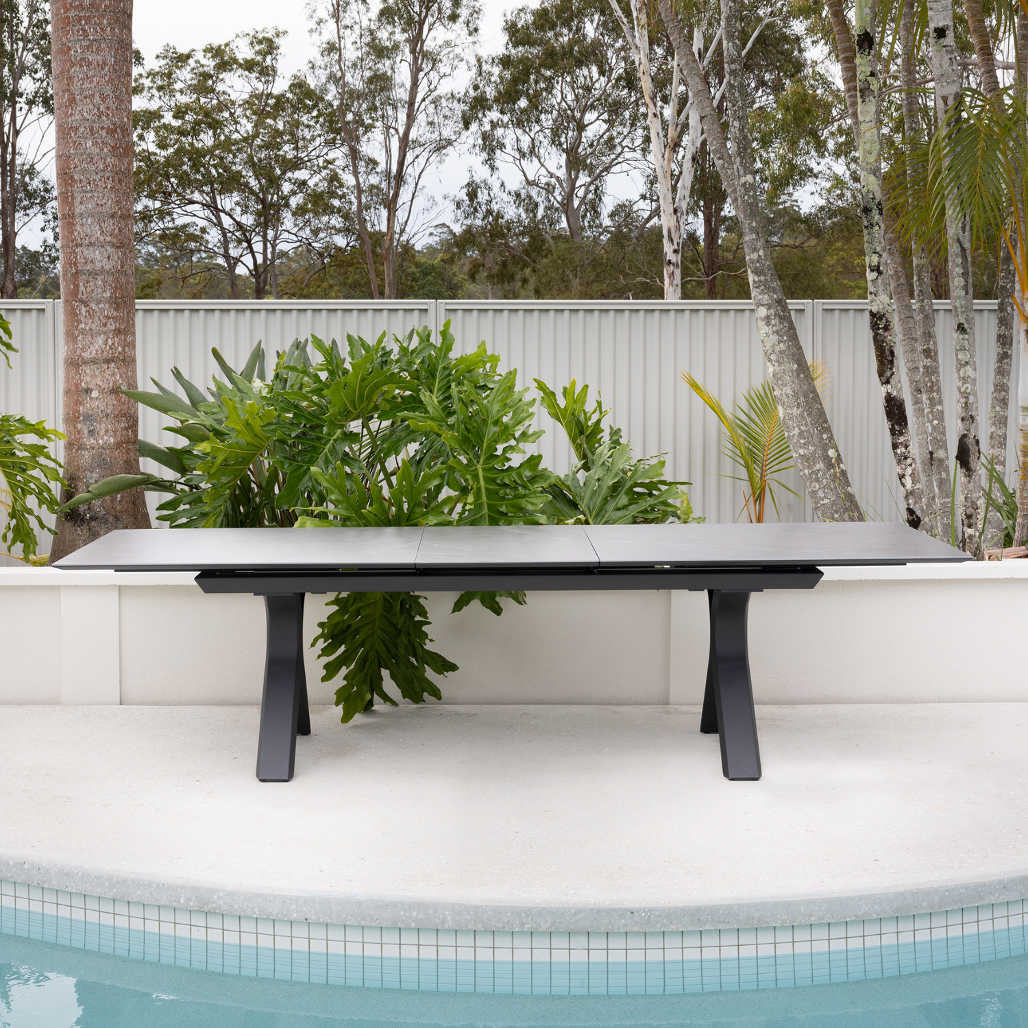 Carson Extension & Luca Dining Setting - 9pce Charcoal