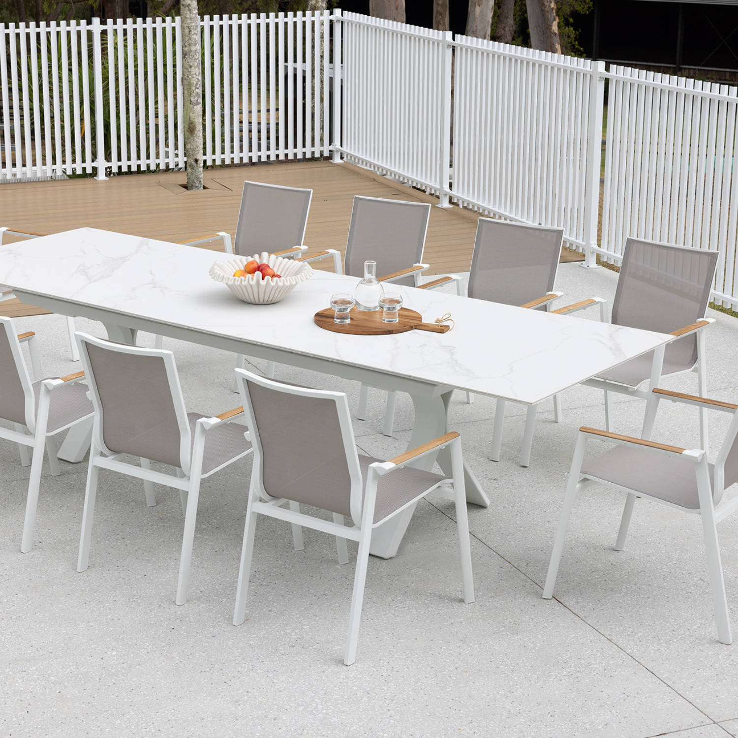 Carson Extension &amp; Luca Dinning Setting - 9pce White