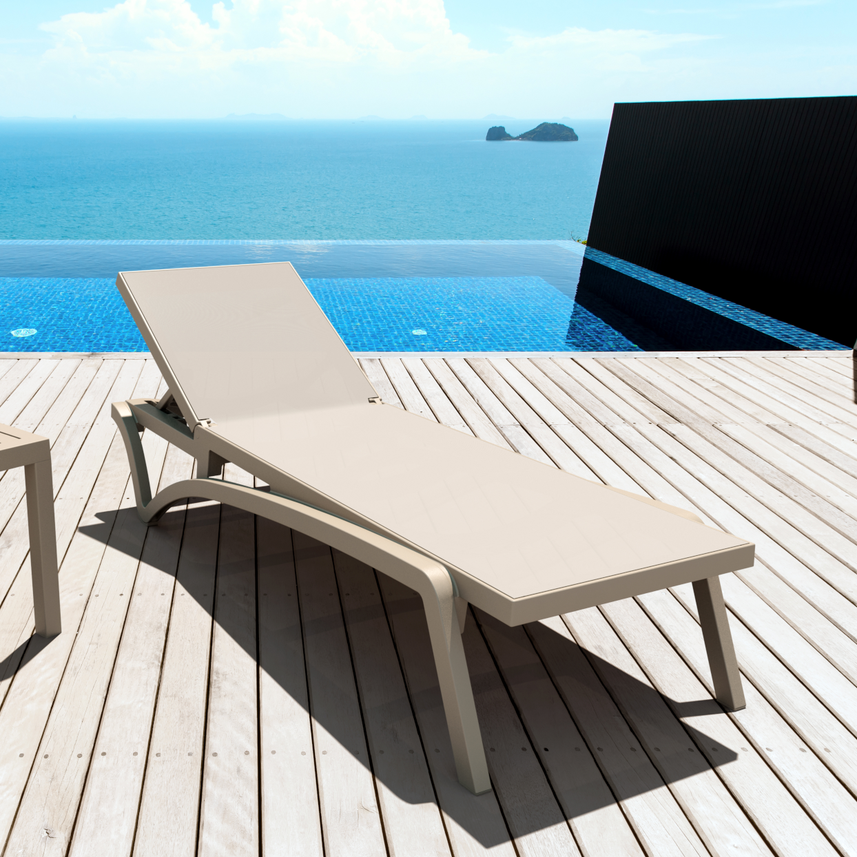 Pacific Sunlounger - Taupe