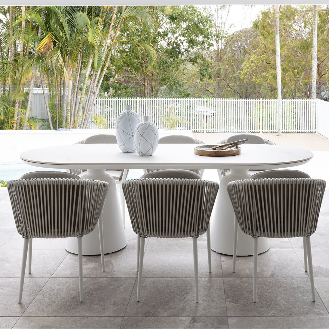 Ponte & Artemis Peapod Dining Setting - 7 pce White