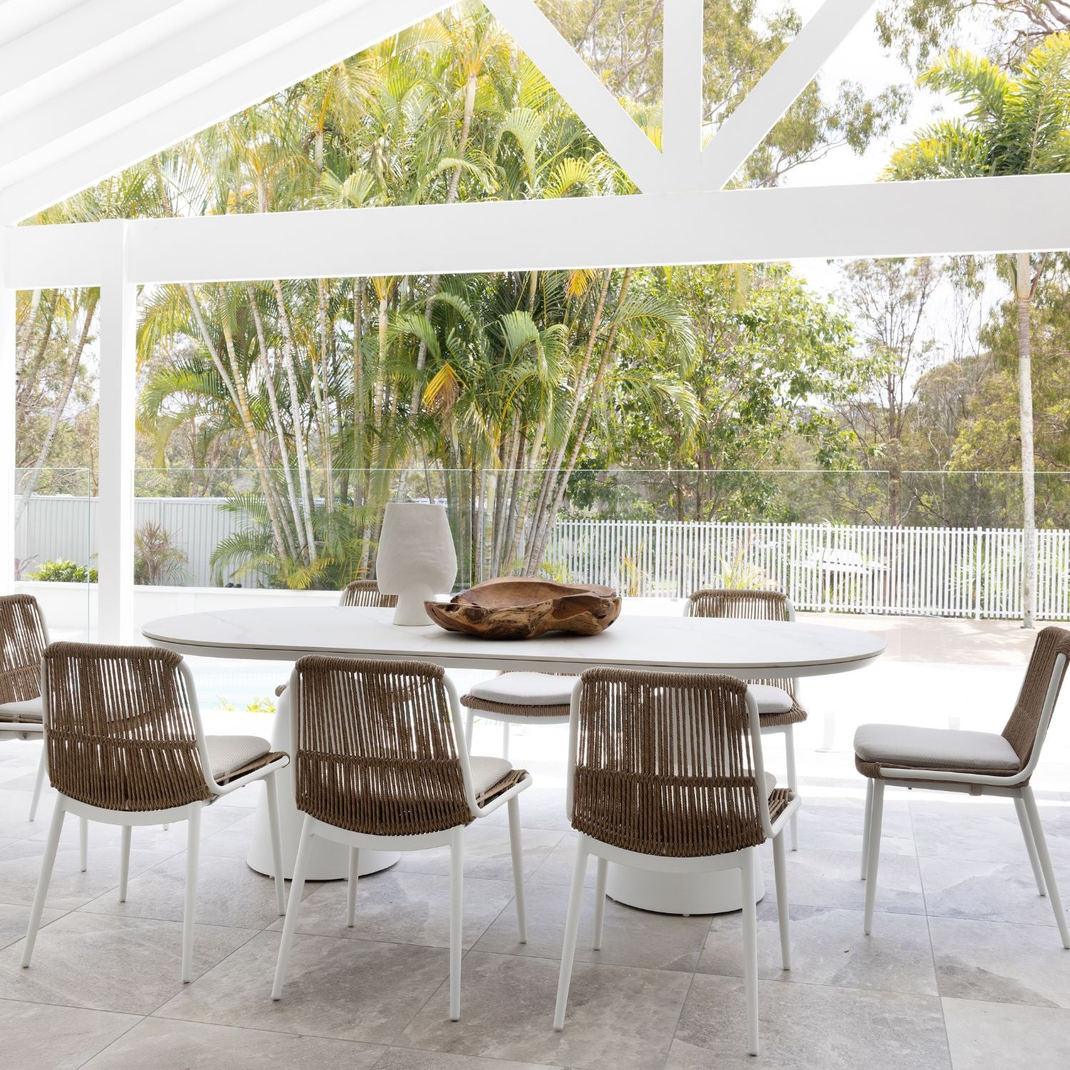 Ponte & Arona Dining Setting - 7 pce White