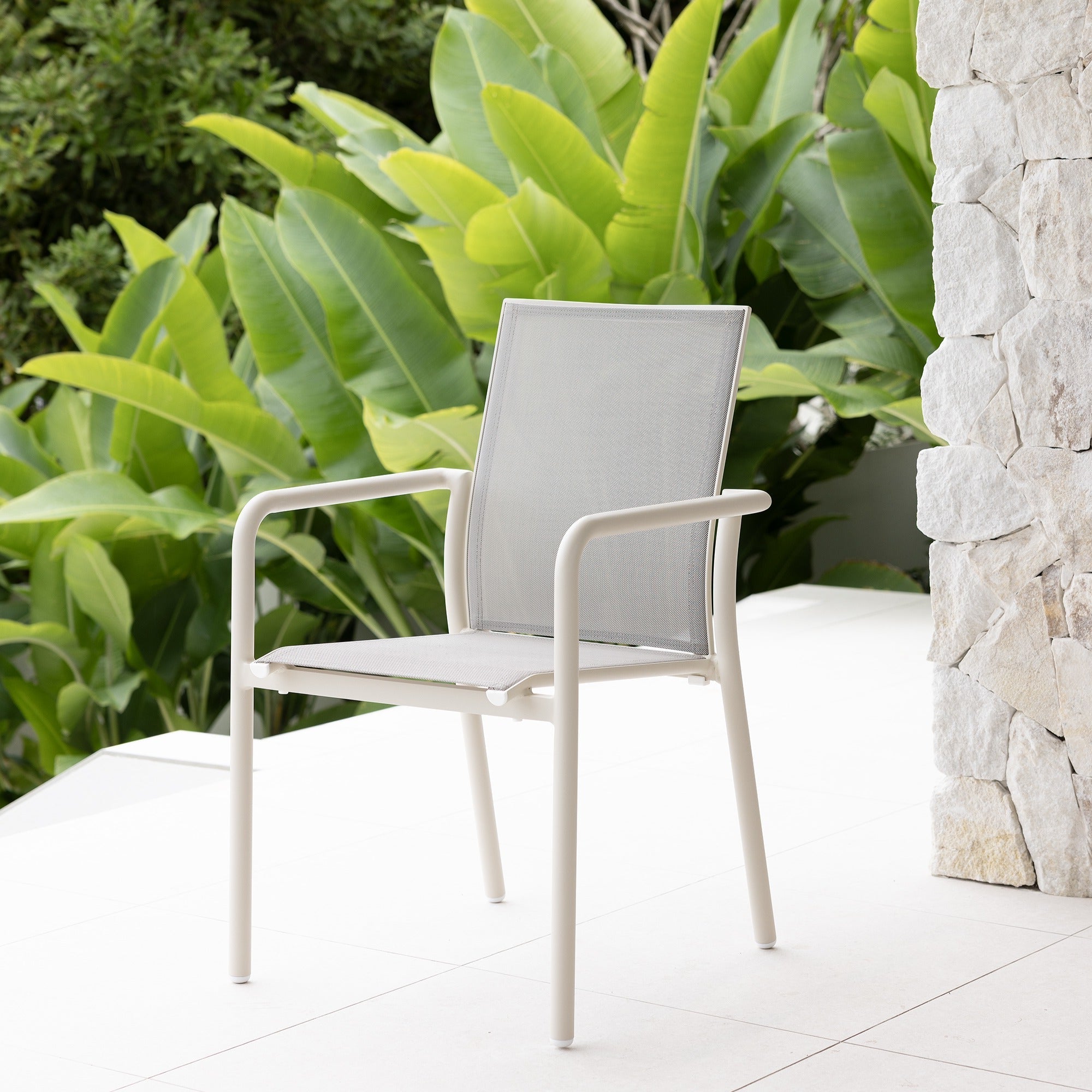 Aroha Dining Chair - Ivory | Pewter