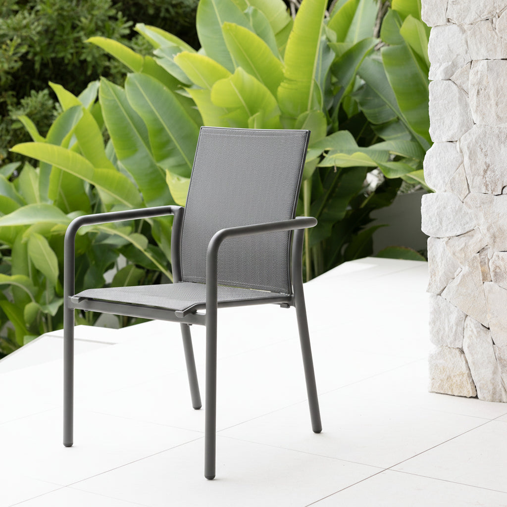 AROHA DINING CHAIR CHARCOAL/IRON GREY