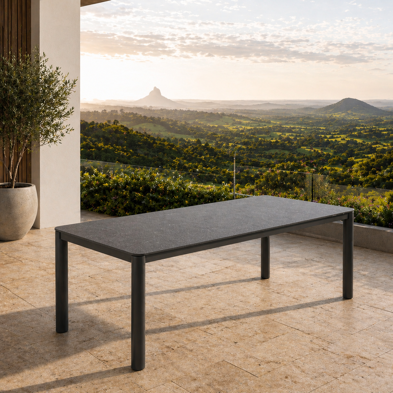 Aspen Dining Table - Charcoal 180 x 90 cm