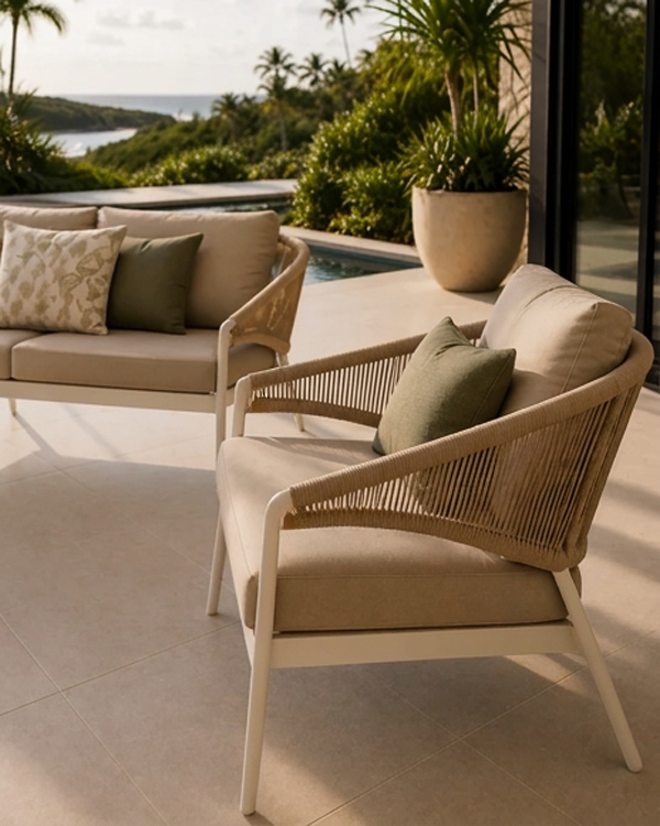Celia Lounge Setting - 3 pce Natural | Ivory