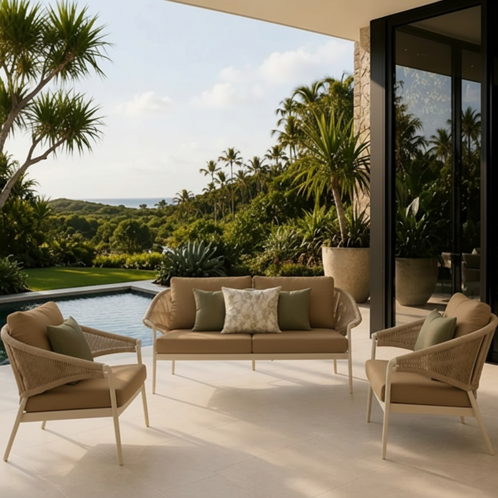 Celia Lounge Setting - 3 pce Natural | Ivory