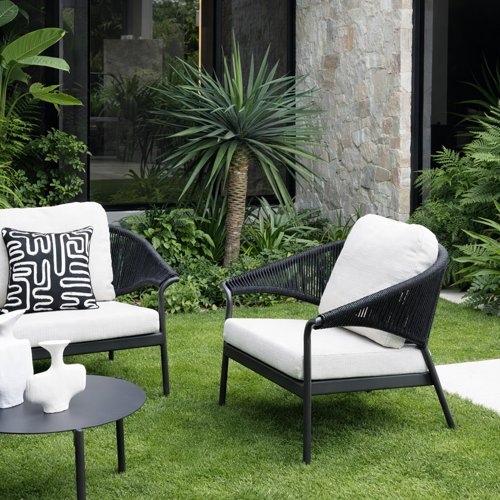 Celia Lounge Setting - 5 pce Charcoal | Stone