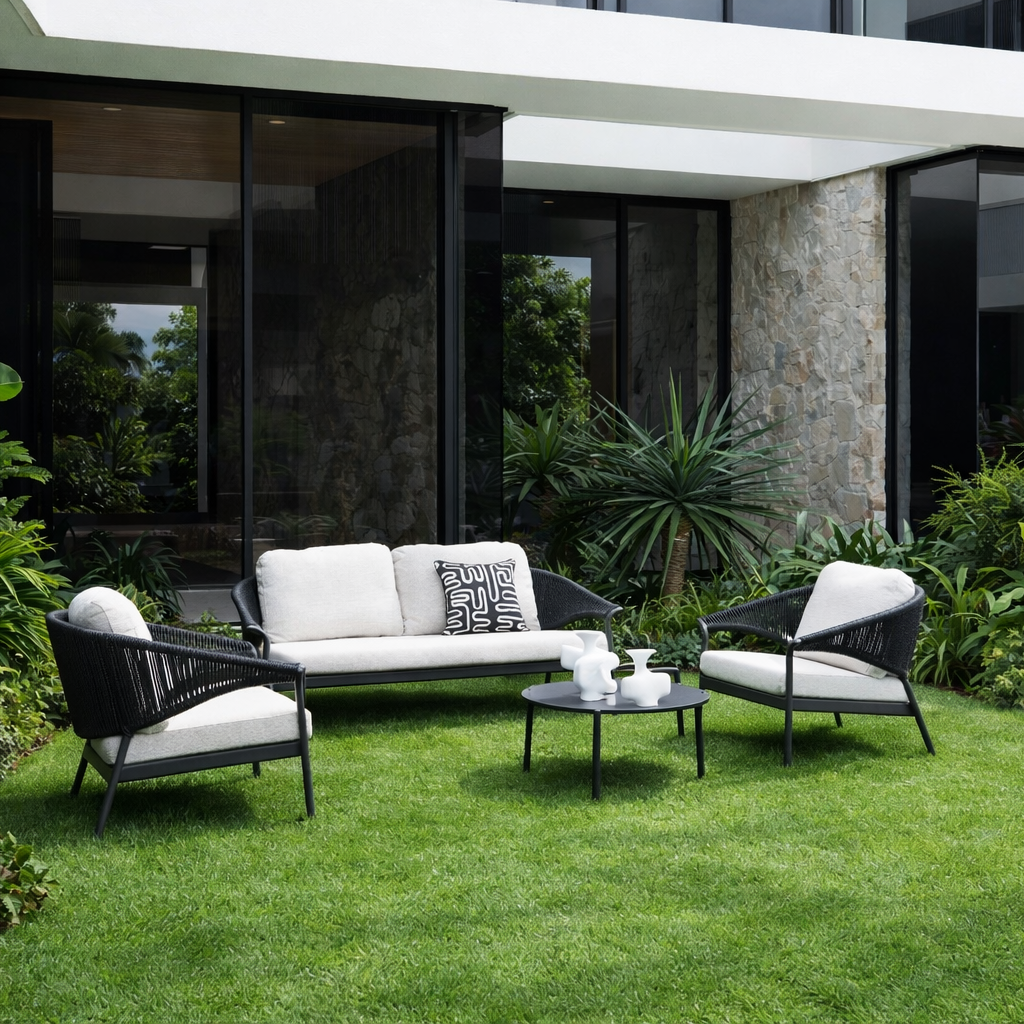 Celia Lounge Setting - 5 pce Charcoal | Stone