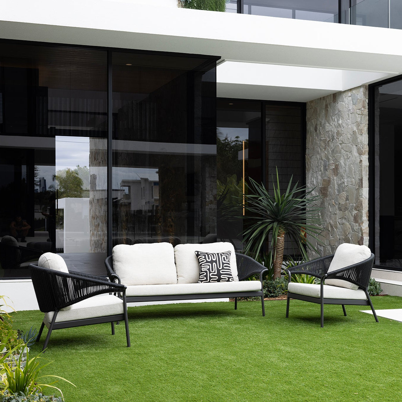 Celia Lounge Setting - 3 pce Charcoal | Stone