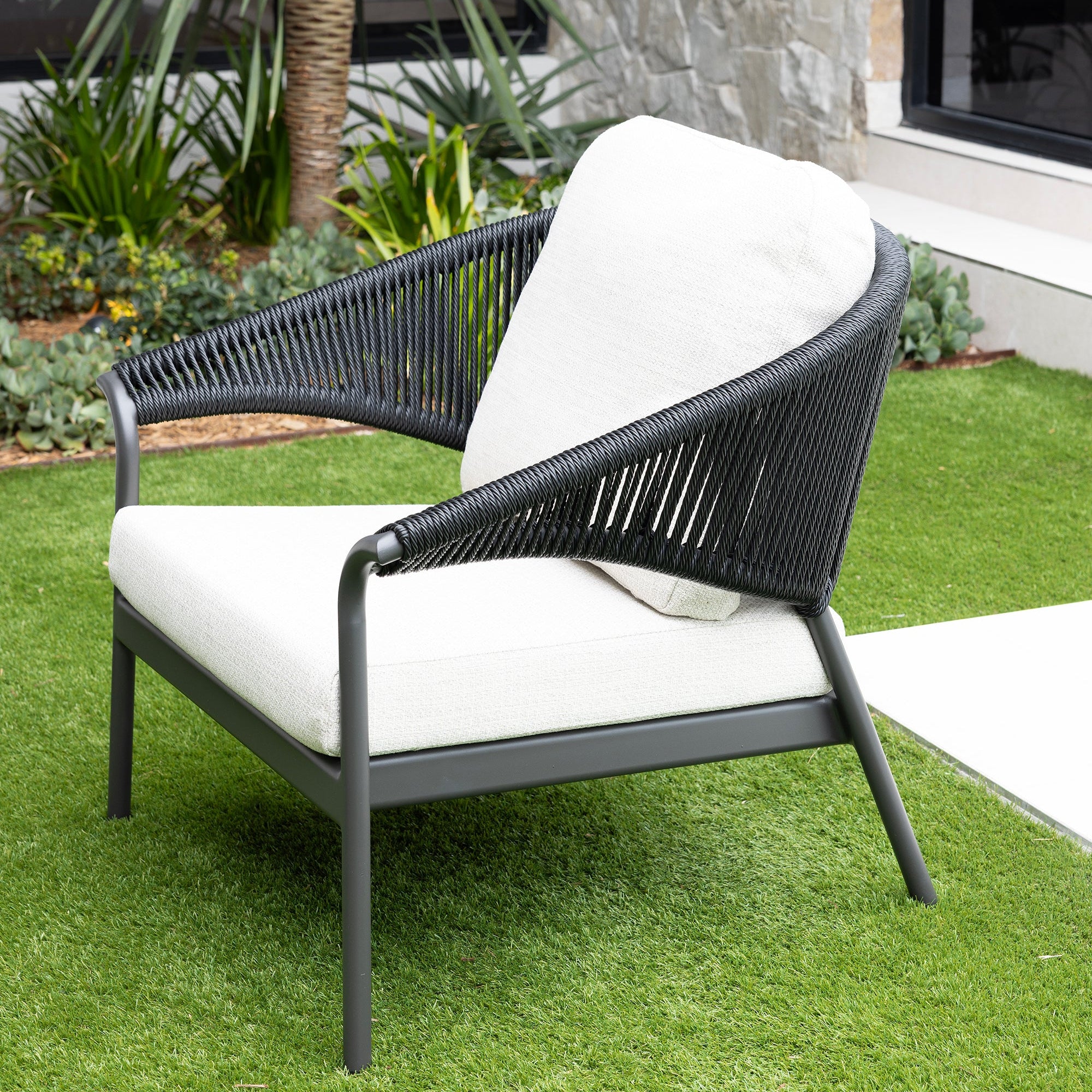 Celia Lounge Setting - 5 pce Charcoal | Stone