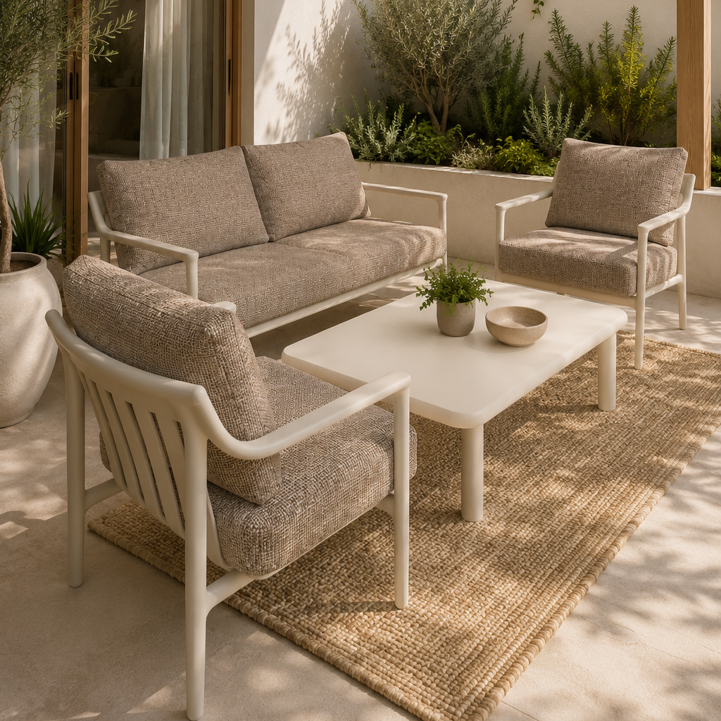 Falls Lounge Setting - 4pce White