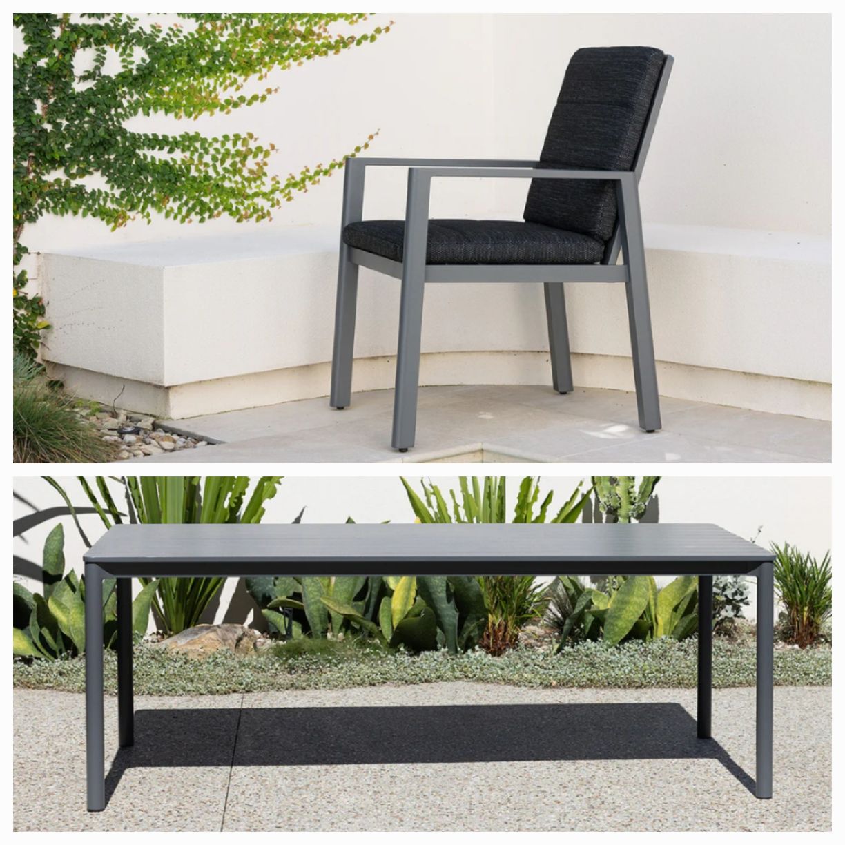 MESA & TREND DINING SETTING - 7 PCE CHARCOAL