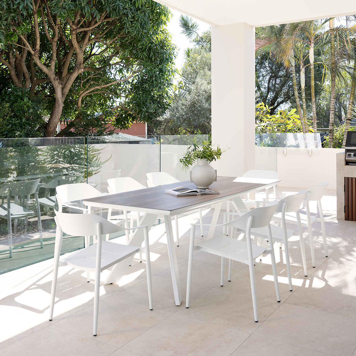 Monterrey & Tala Dining Setting - 9 pce White
