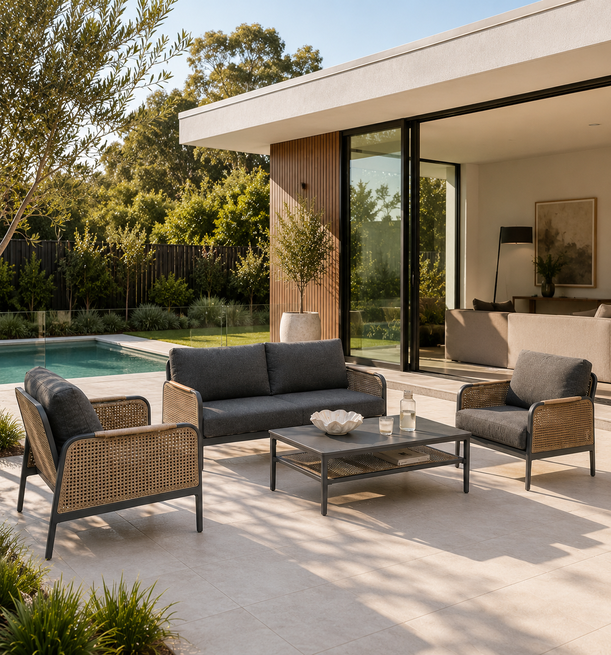 Napa Lounge Setting - 4 pce Charcoal