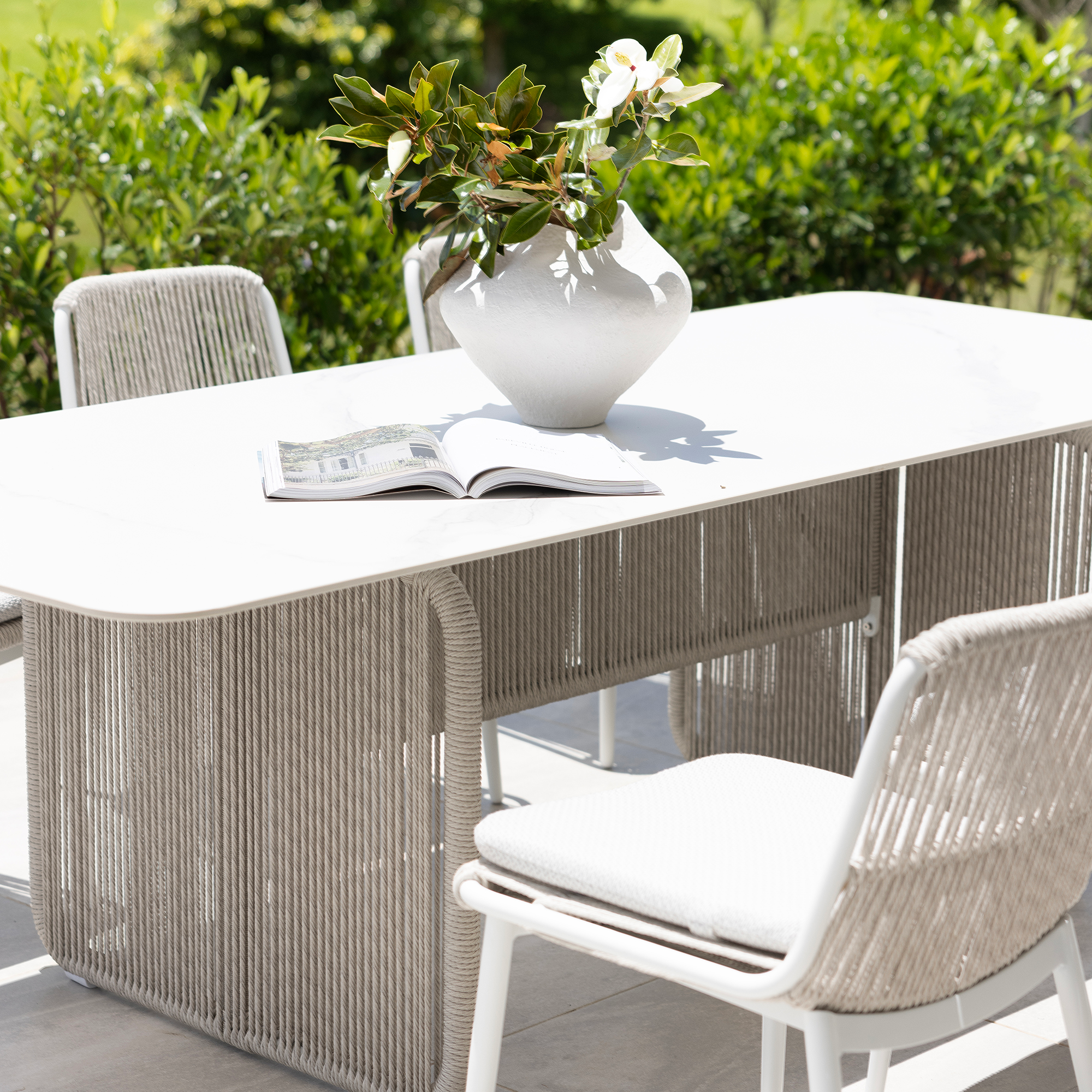 Novara & Arona Dining Setting - 9 pce Dove Grey