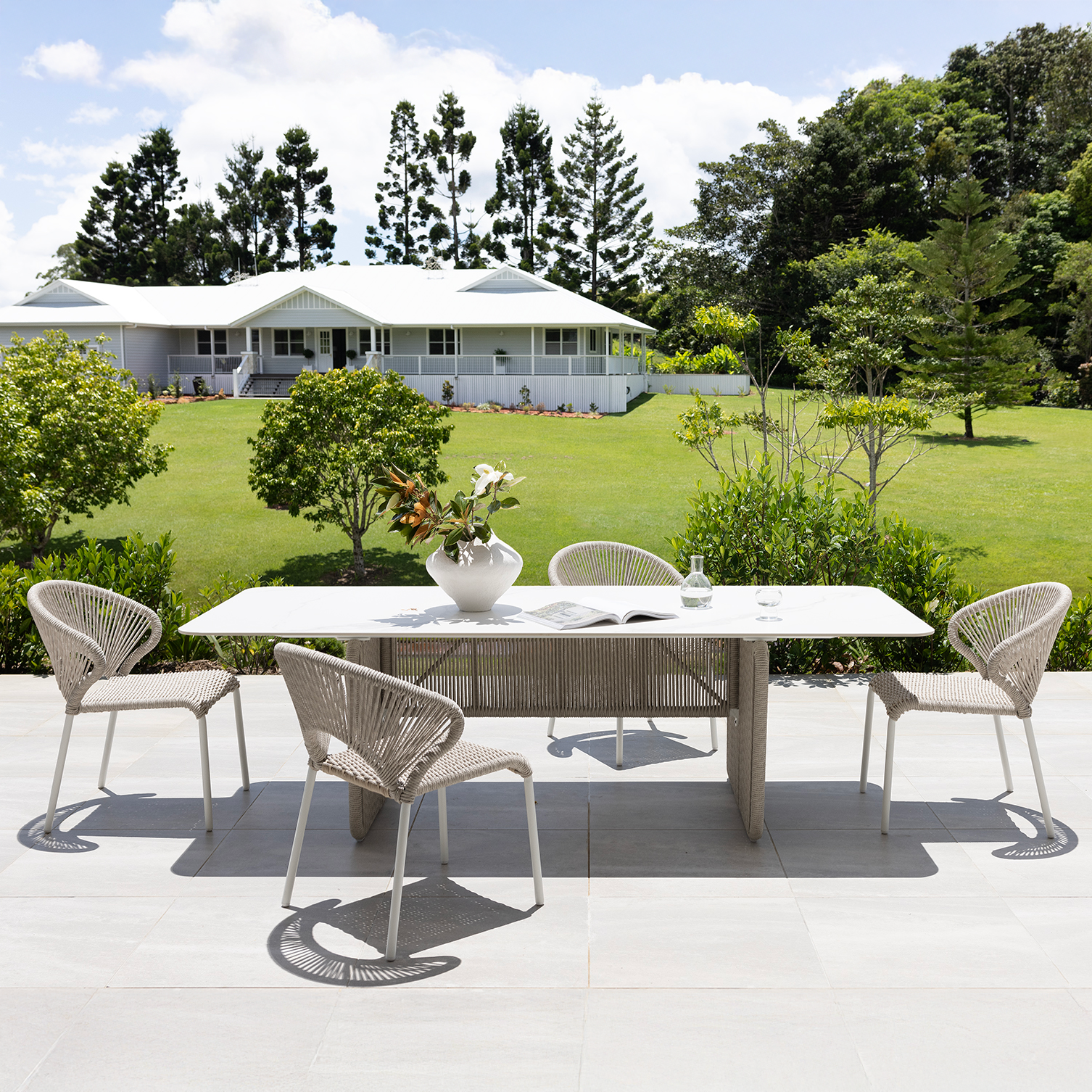 Novara & Holly Dining Setting - 7pce Grey (Floor Stock)