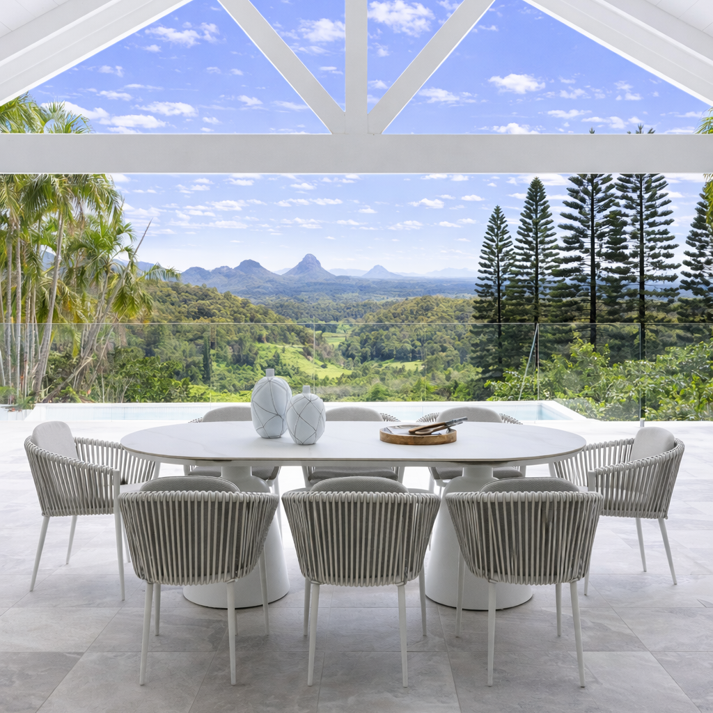 Ponte & Artemis Peapod Dining Setting - 7 pce White