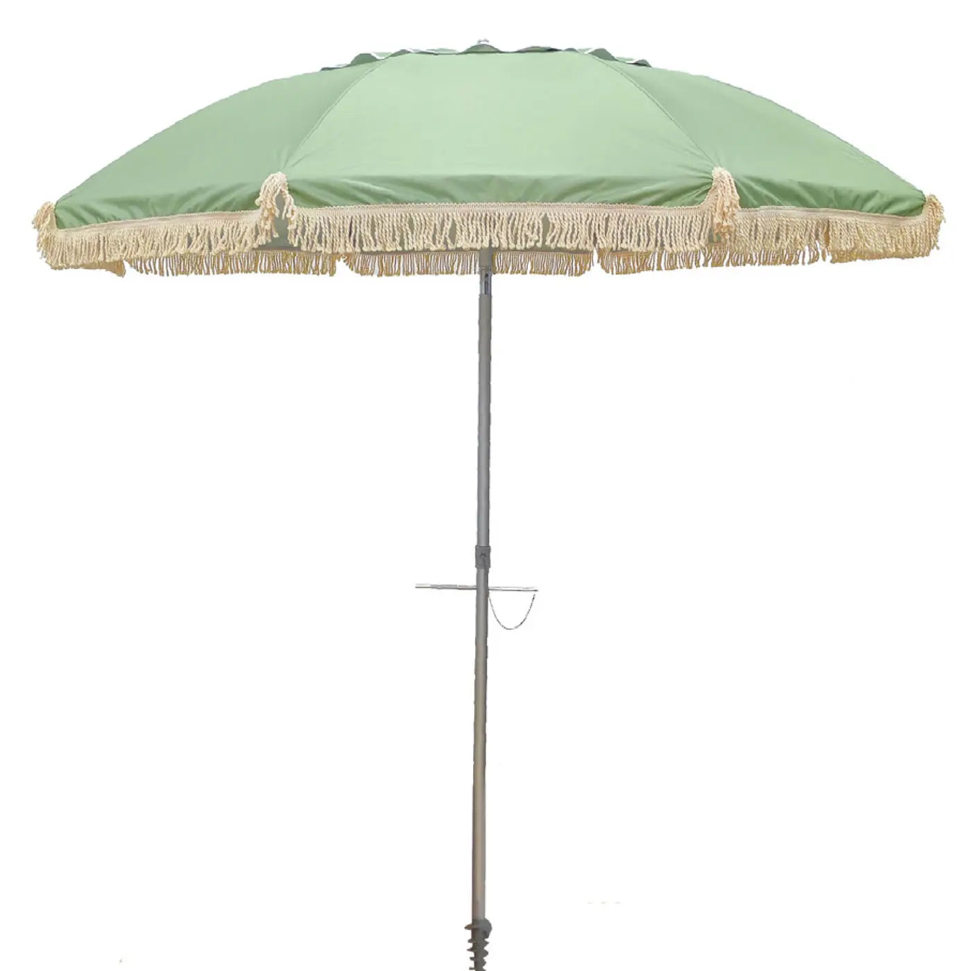 FRINGE 210CM BEACH UMBRELLA - SAGE