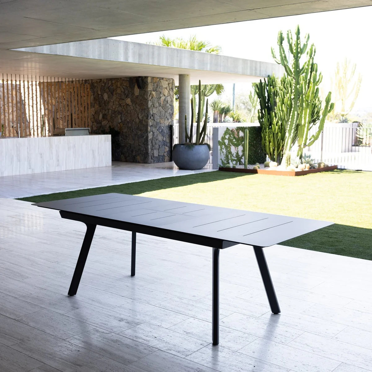 Tavolo Ext & Mons Extension Dining Setting - 9 pce Charcoal