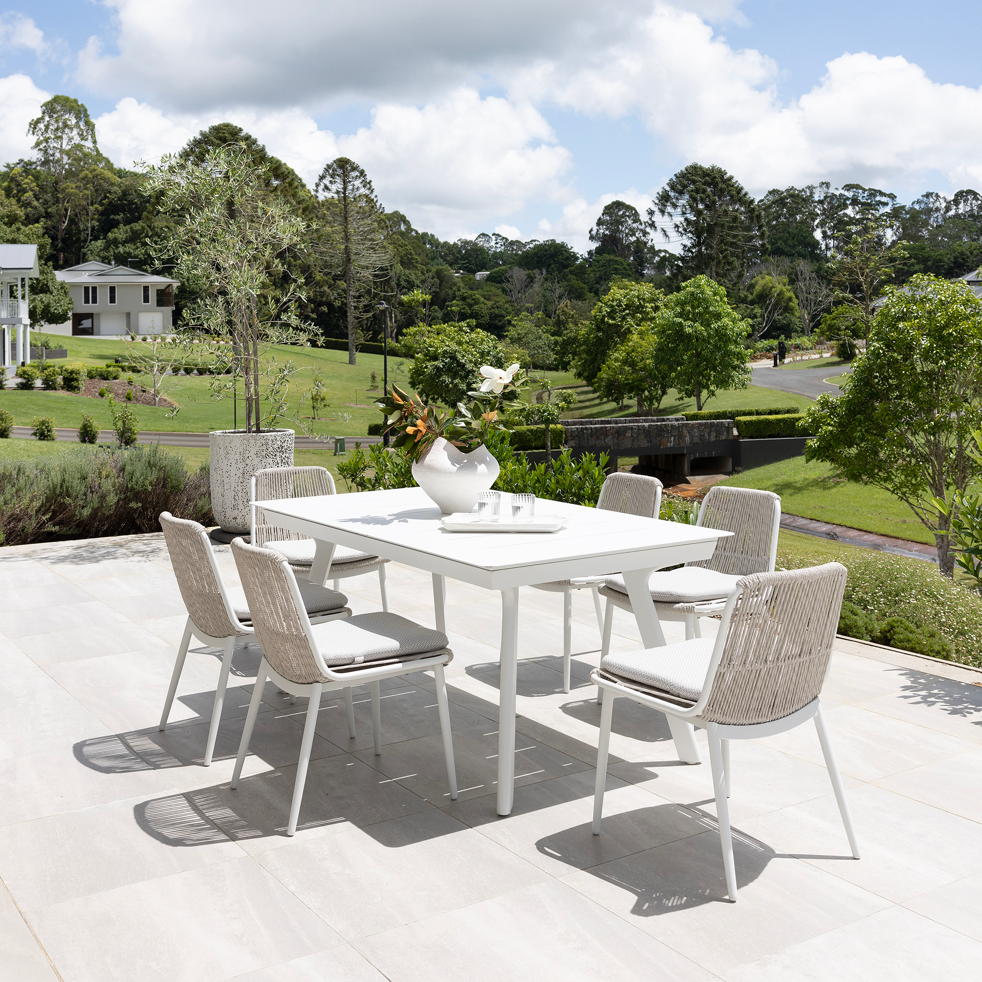 Tavolo and Arona Dining Setting - 7 pce Grey