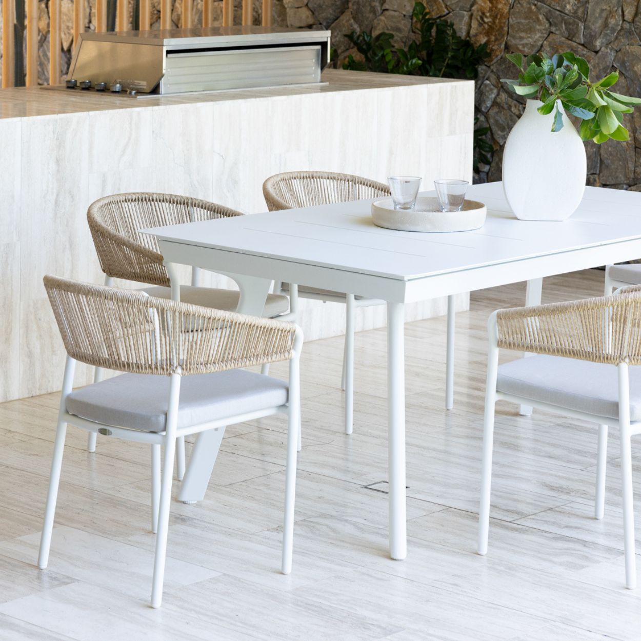 Tavolo & Marbella Dining Setting - 7 pce Natural