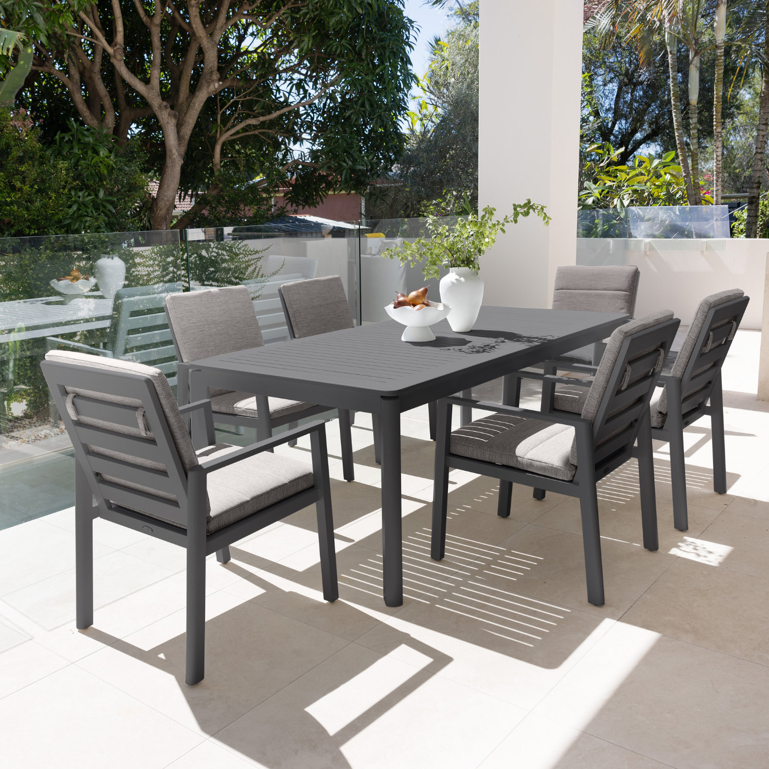 SALANDRA & TREND EXTENSION & 7 PCE CHARCOAL