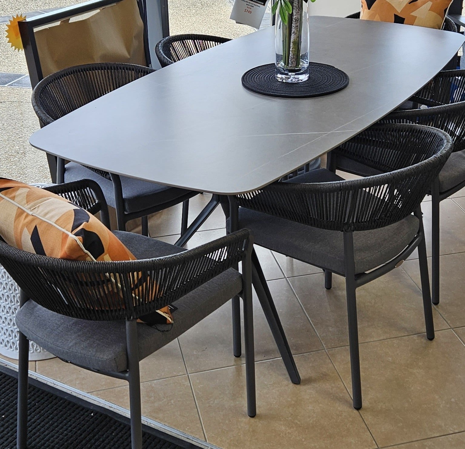 AMALFI & MARBELLA DINING SETTING 7 PCE - FLOOR STOCK