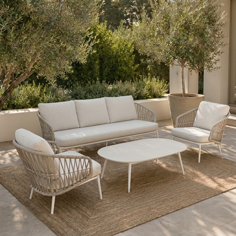AYANA LOUNGE SET - 4 PCE WHITE
