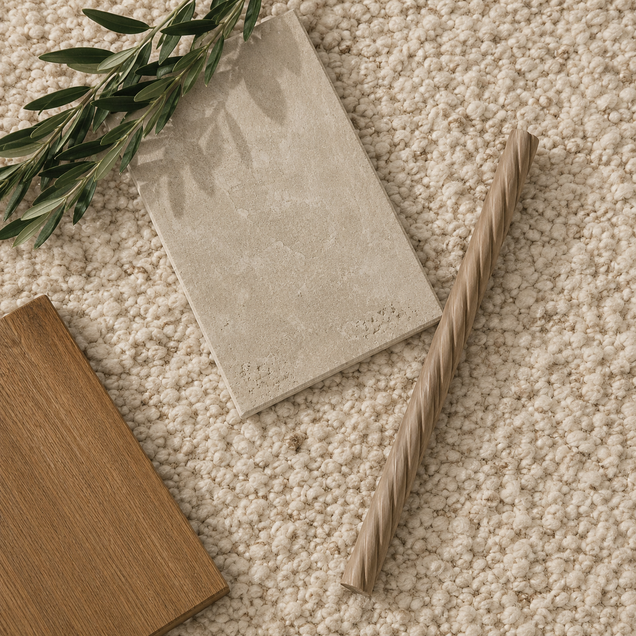 Harbour Lounge Setting - 4 pce Teak | Beige Boucle