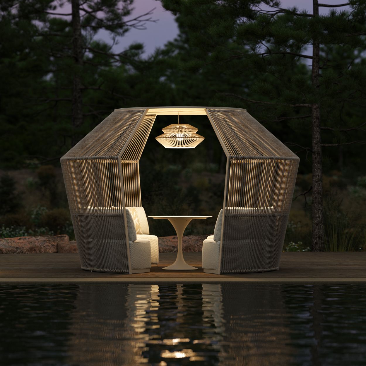 Casa Pergola & Table - Ivory/Natural - Floor Stock