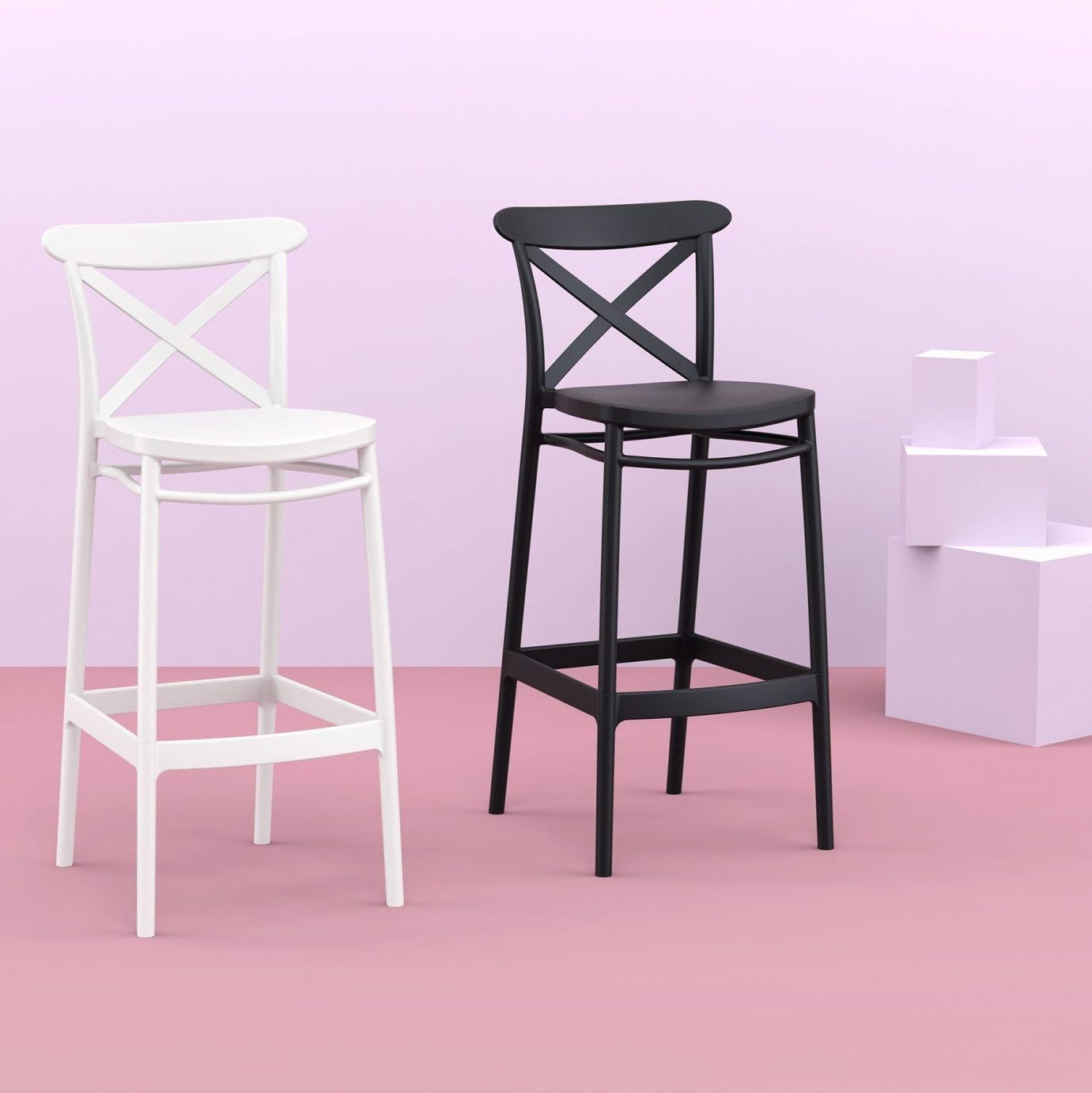 Cross Resin Bar Chair