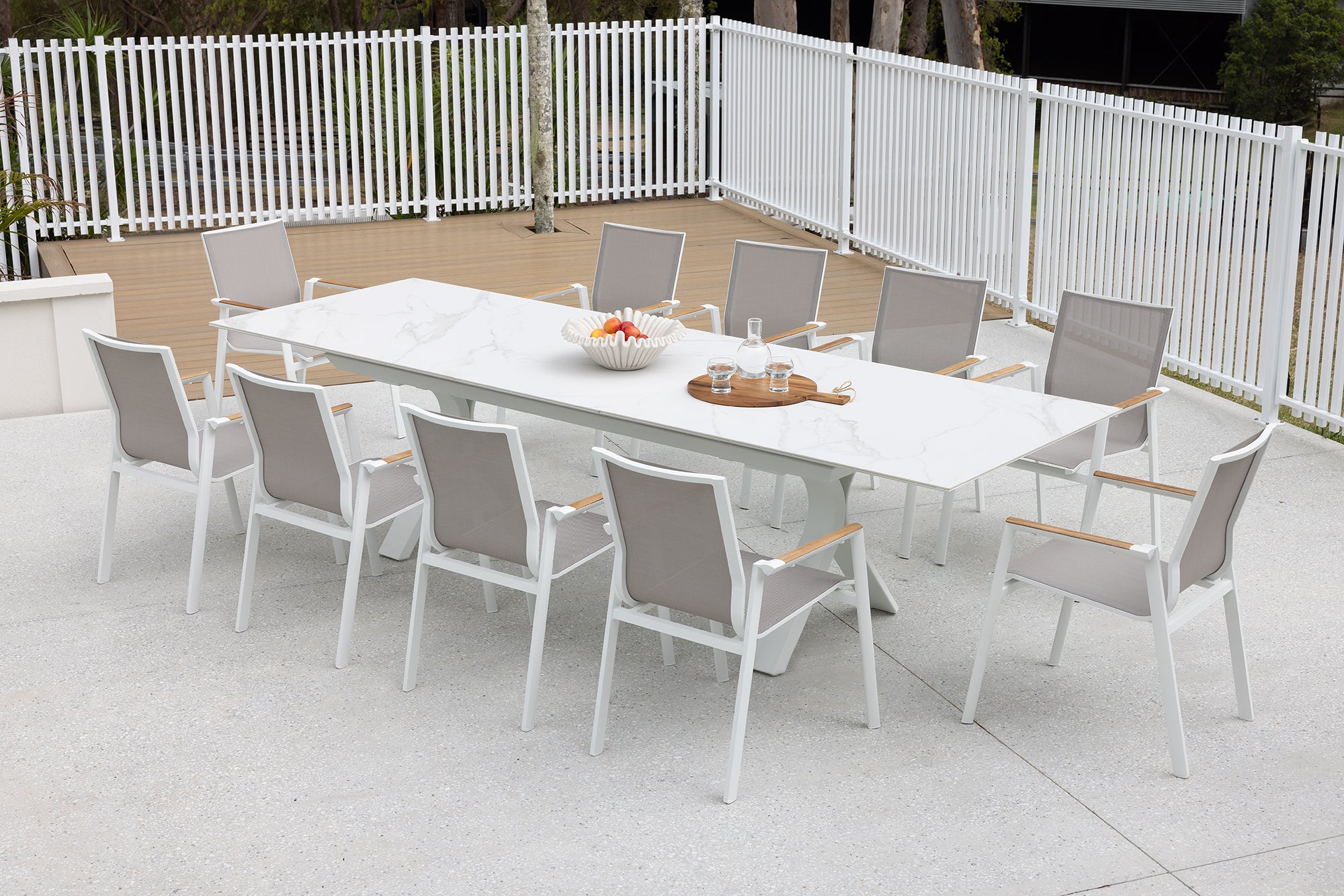 Carson Extension & Luca Dinning Setting - 11pce White