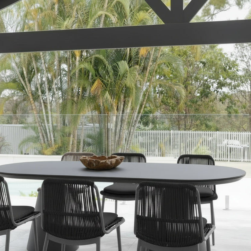 Ponte & Arona Dining Setting - 7 pce Charcoal