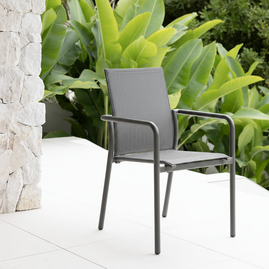 AROHA DINING CHAIR CHARCOAL/IRON GREY