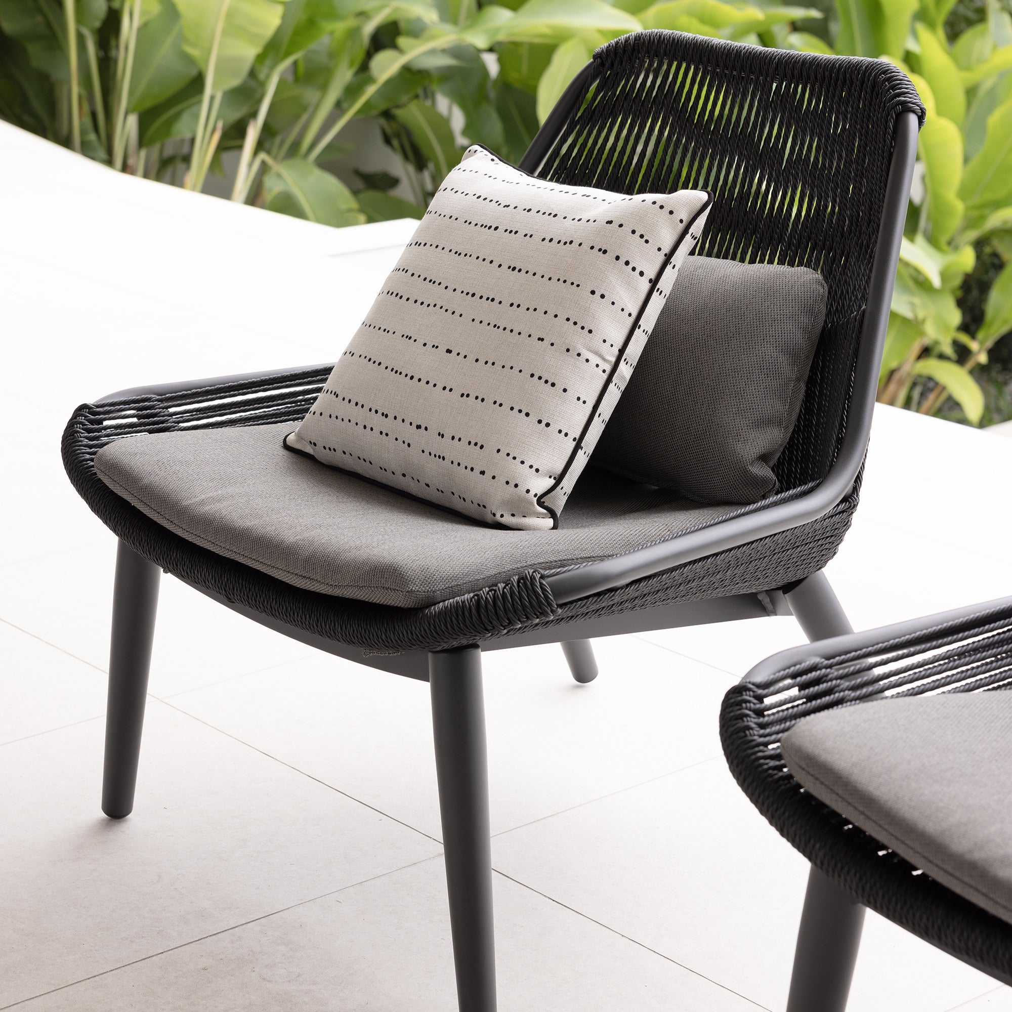 ARONA LOUNGE SETTING 4 PCE - CHARCOAL/BLK
