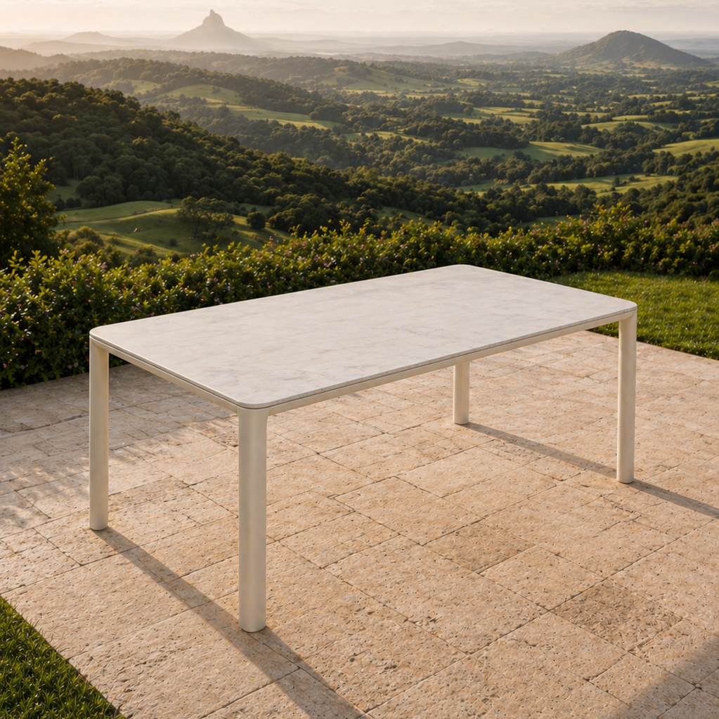 Aspen Dining Table - 200 x 90cm White Marble