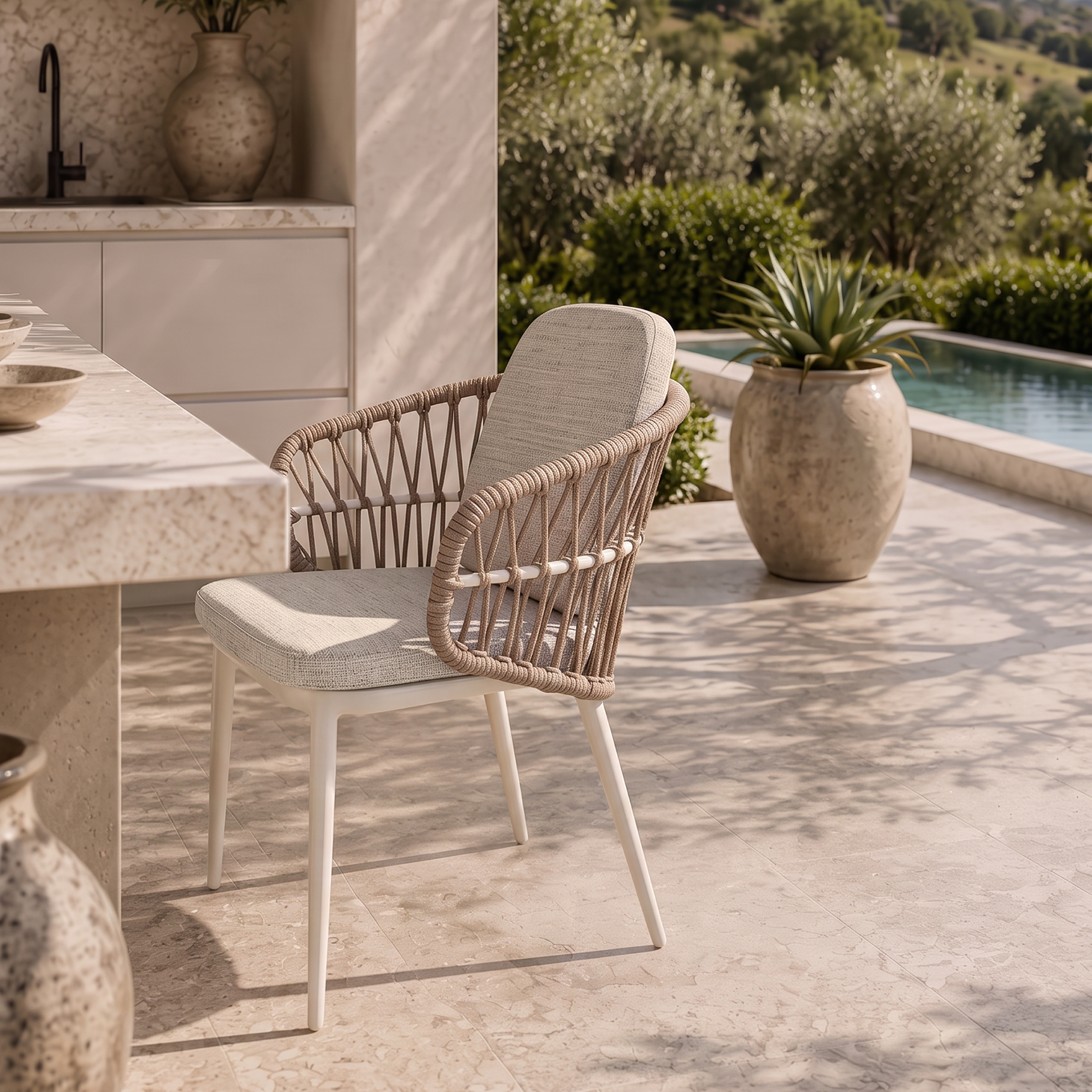 Ayana Ding Chair - Ivory | Tan