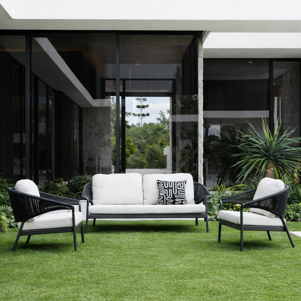 Celia Lounge Setting - 3 pce Charcoal | Stone