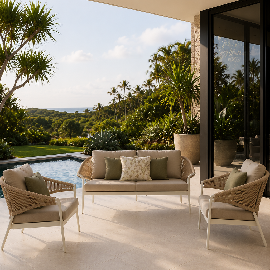Celia Lounge Setting - 3 pce Natural | Ivory