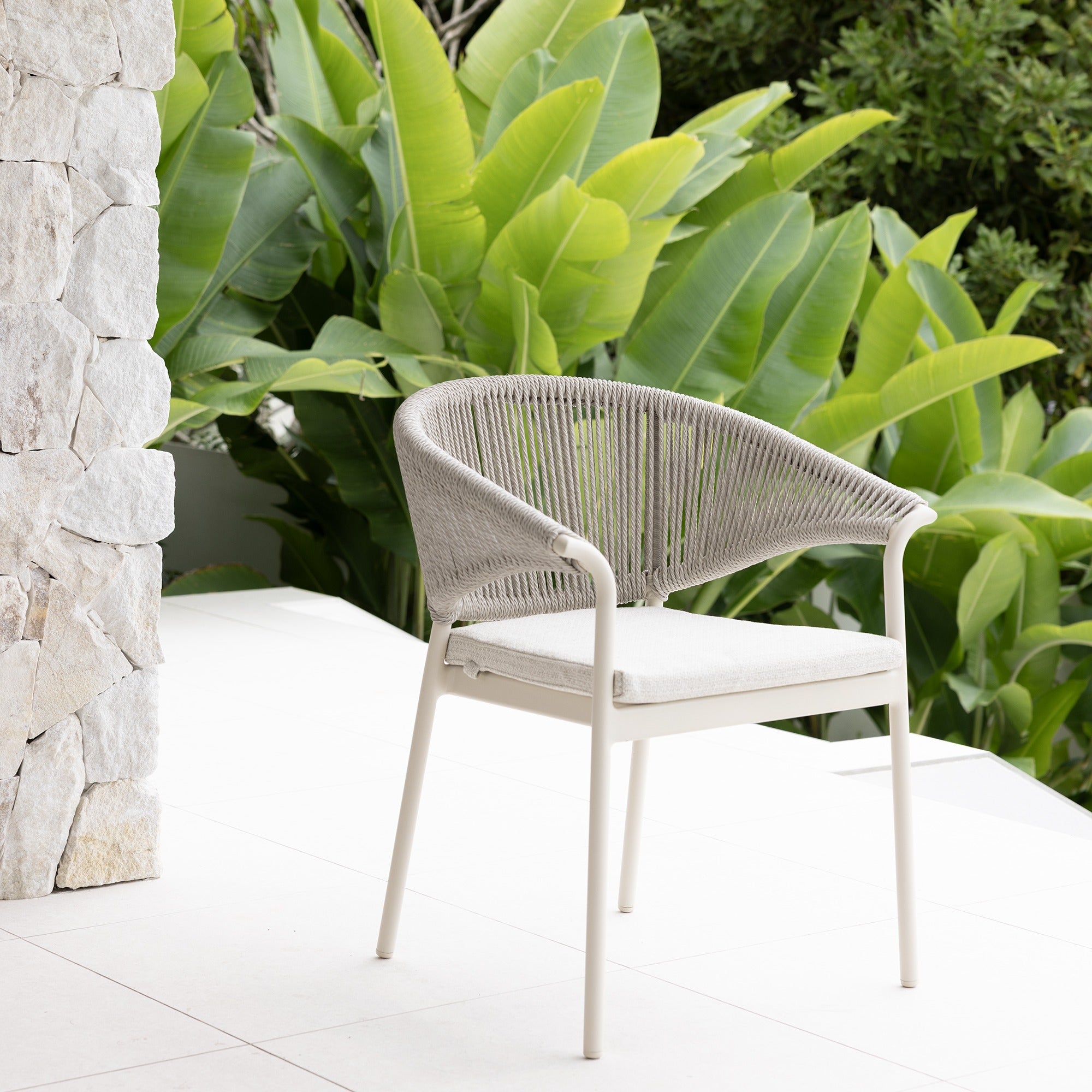 AMALFI & CELIA DINING SETTING - 7 PCE IVORY DOVE GREY