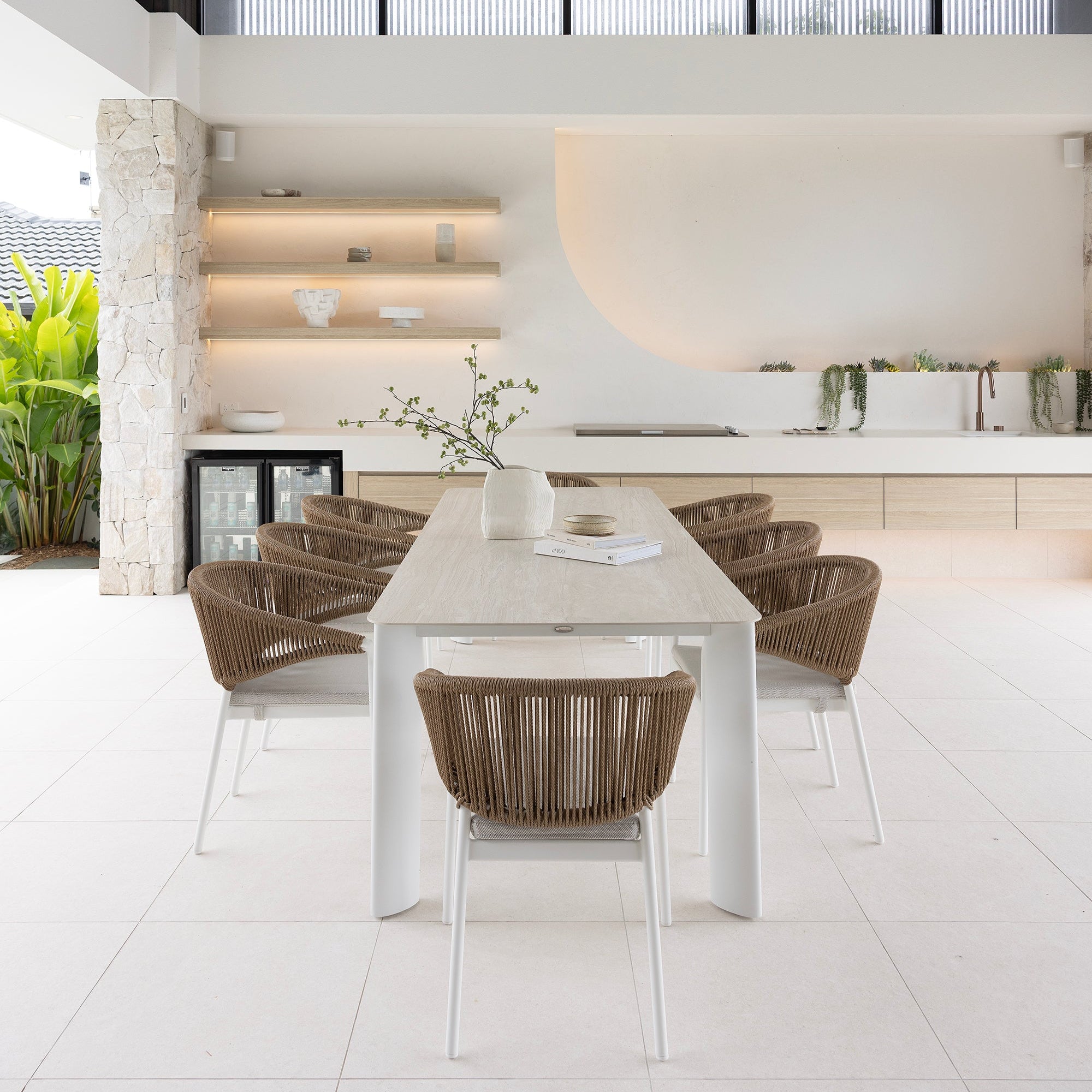 Celia Dining Chair - White | Natural