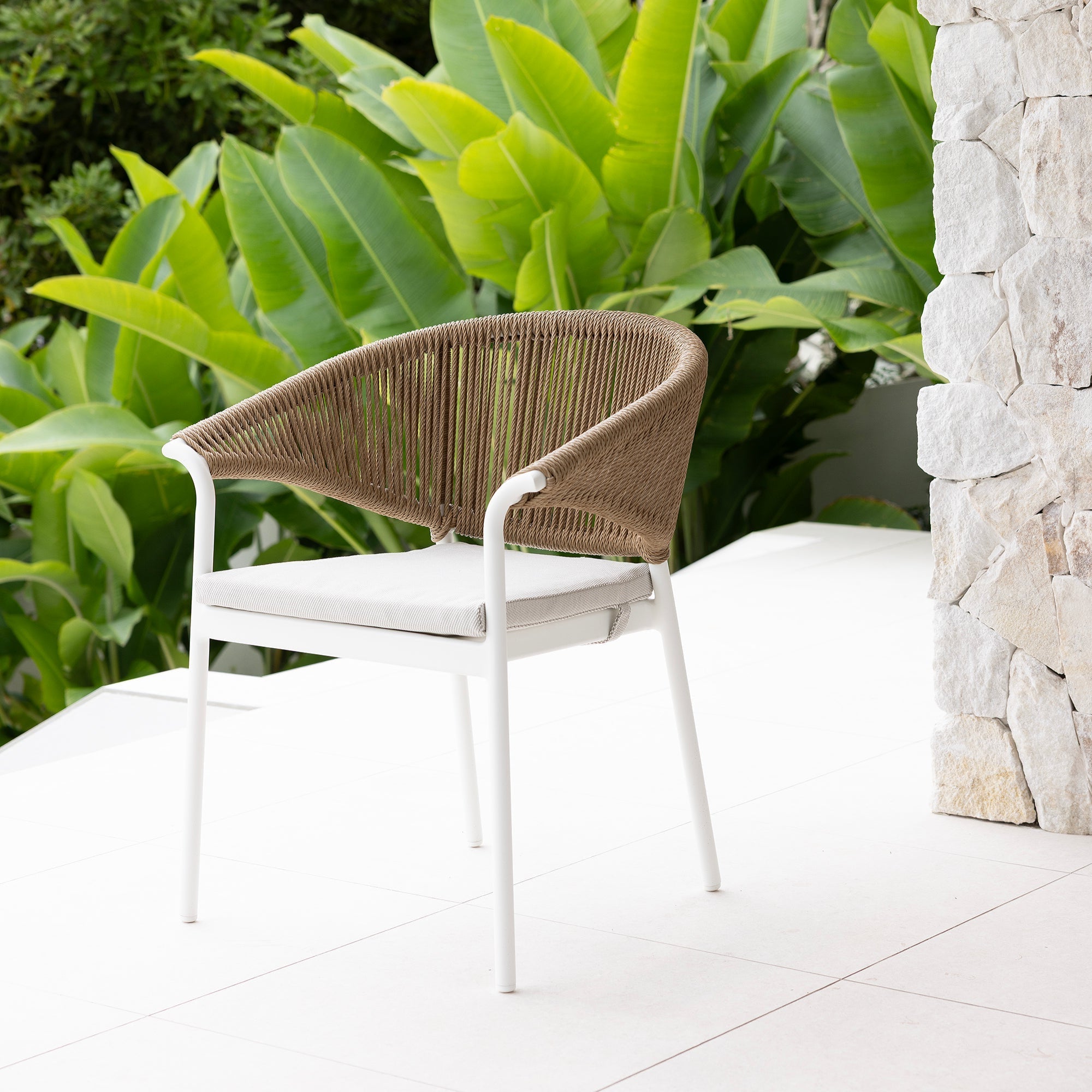 Celia Dining Chair - White | Natural
