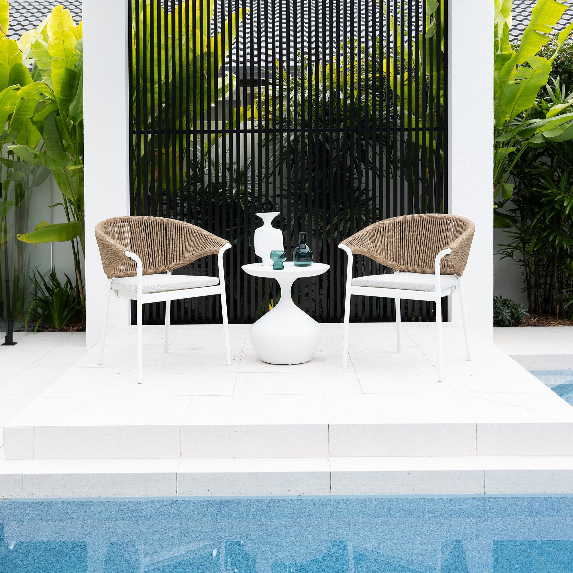 Celia Dining Chair - White | Natural