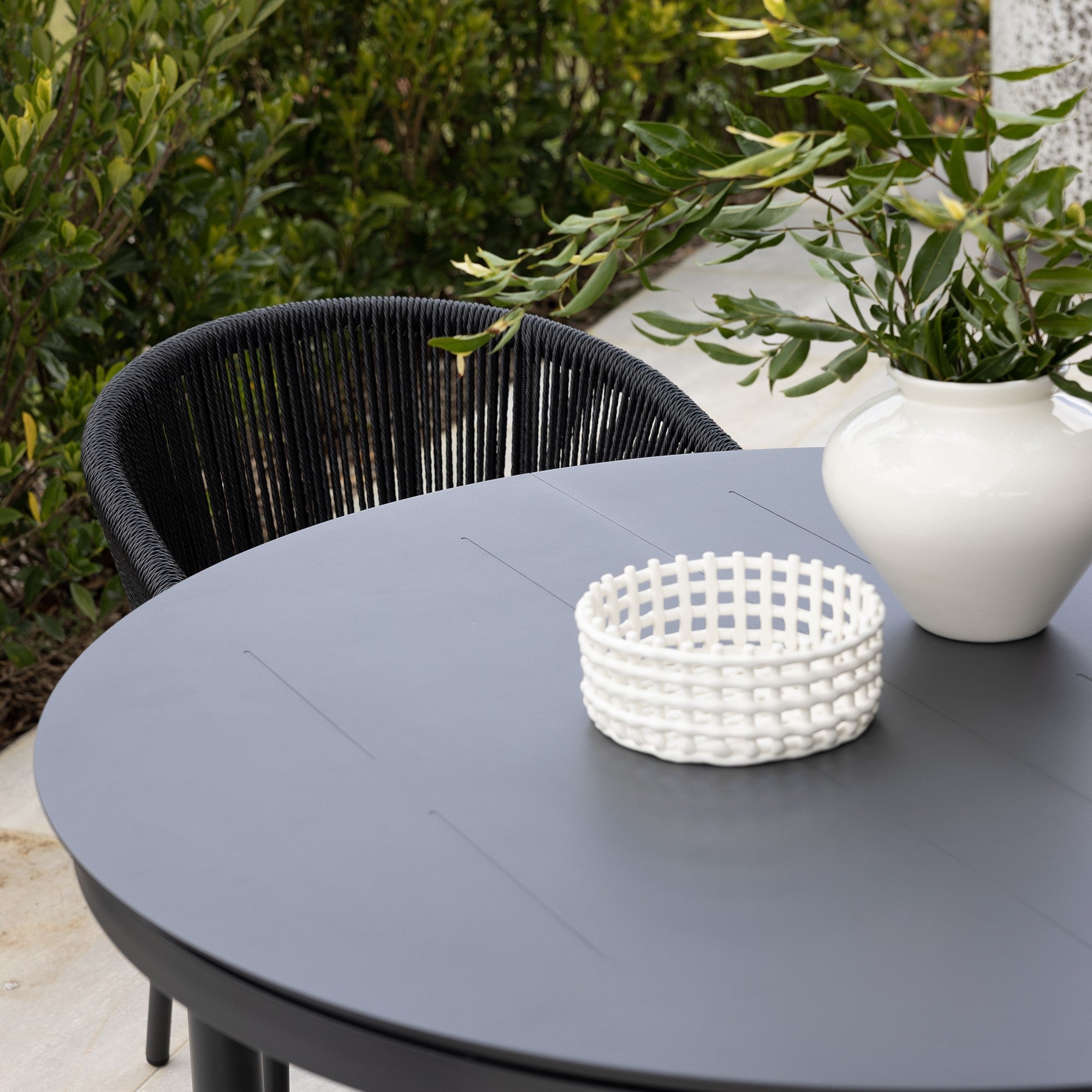 Globe Extension & Celia Dining Setting - 5 pce Charcoal