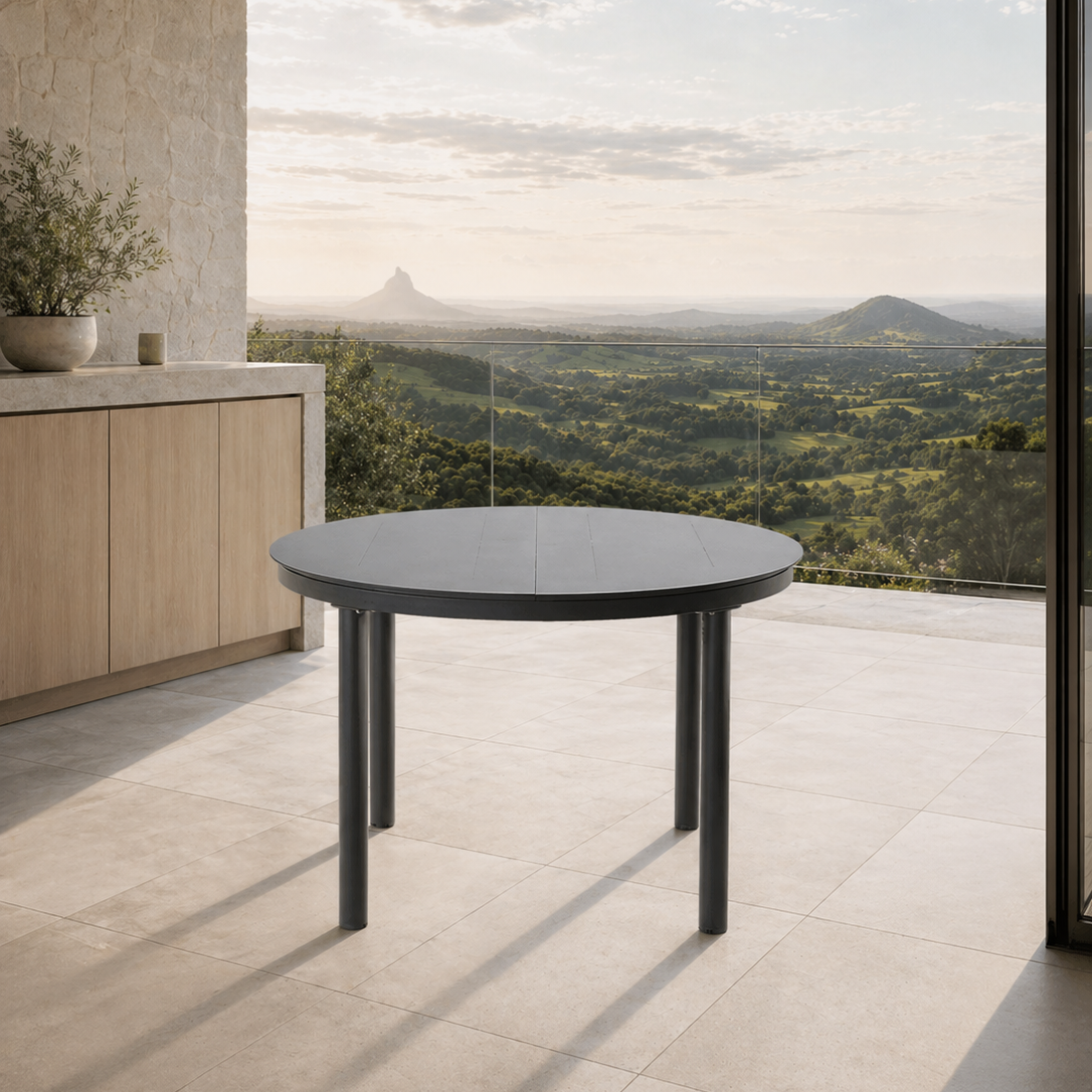 Globe Round Extension Table - Charcoal