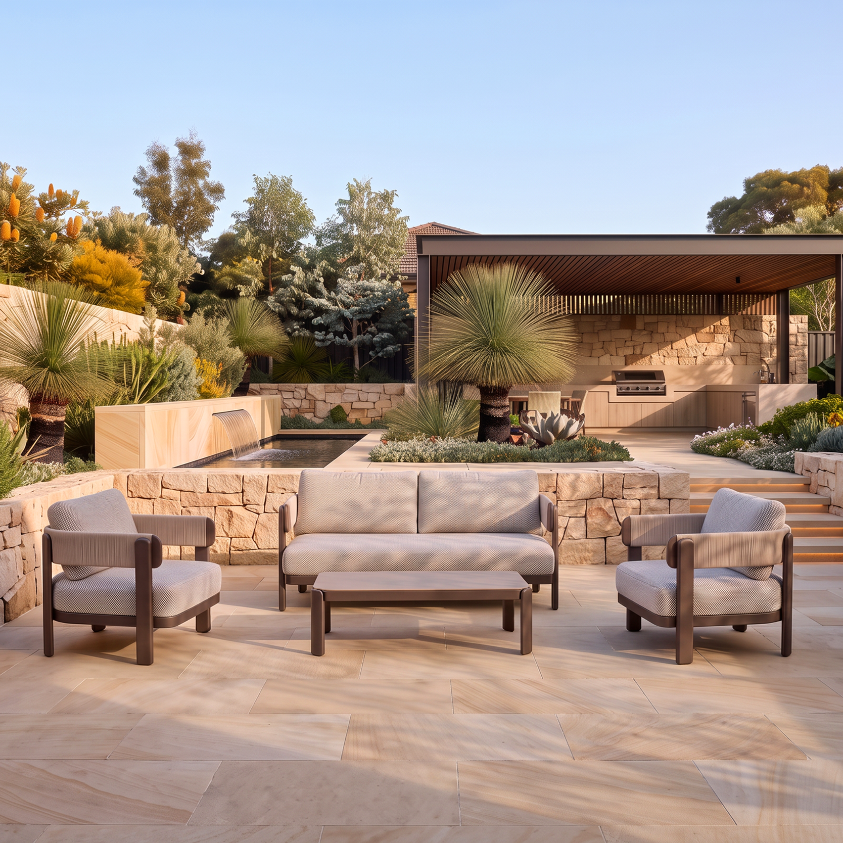 Harbour Lounge Setting - 4 pce Umbria | Beige Boucle