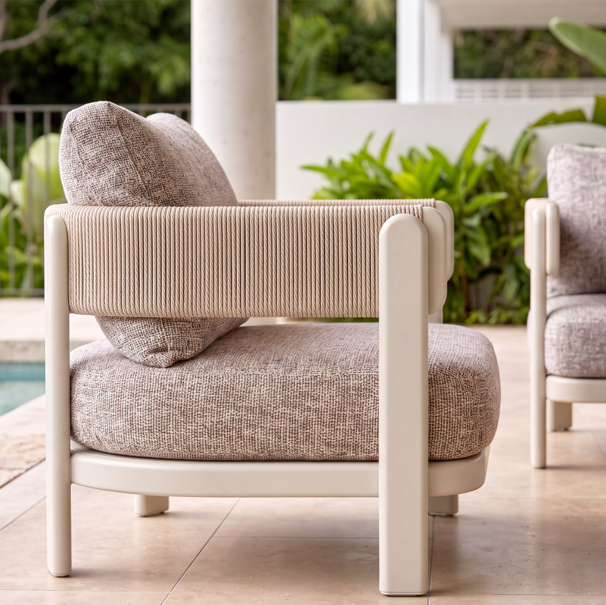 Harbour Lounge Setting - 4 pce Ivory | Brown Boucle