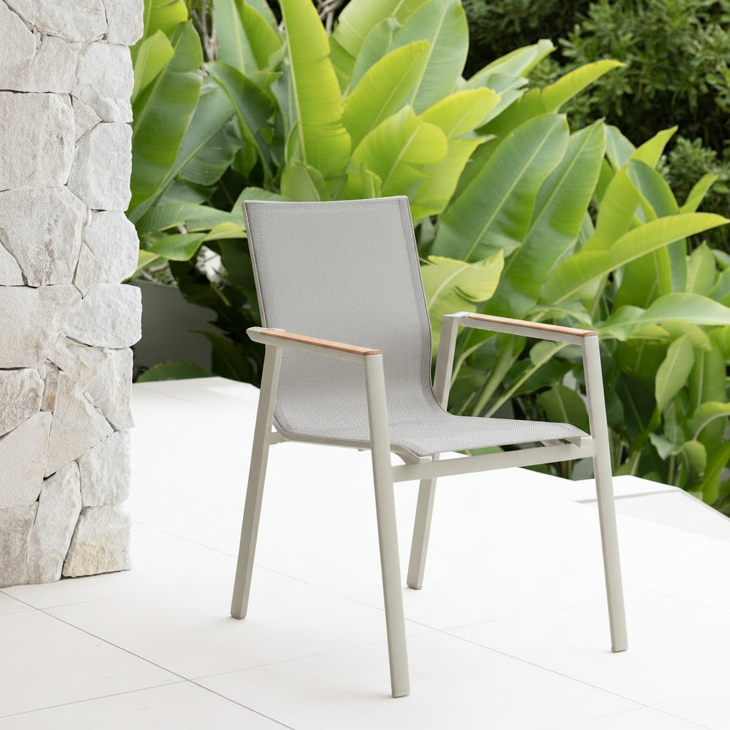 LUCA DINING CHAIR IVORY/PEWTER