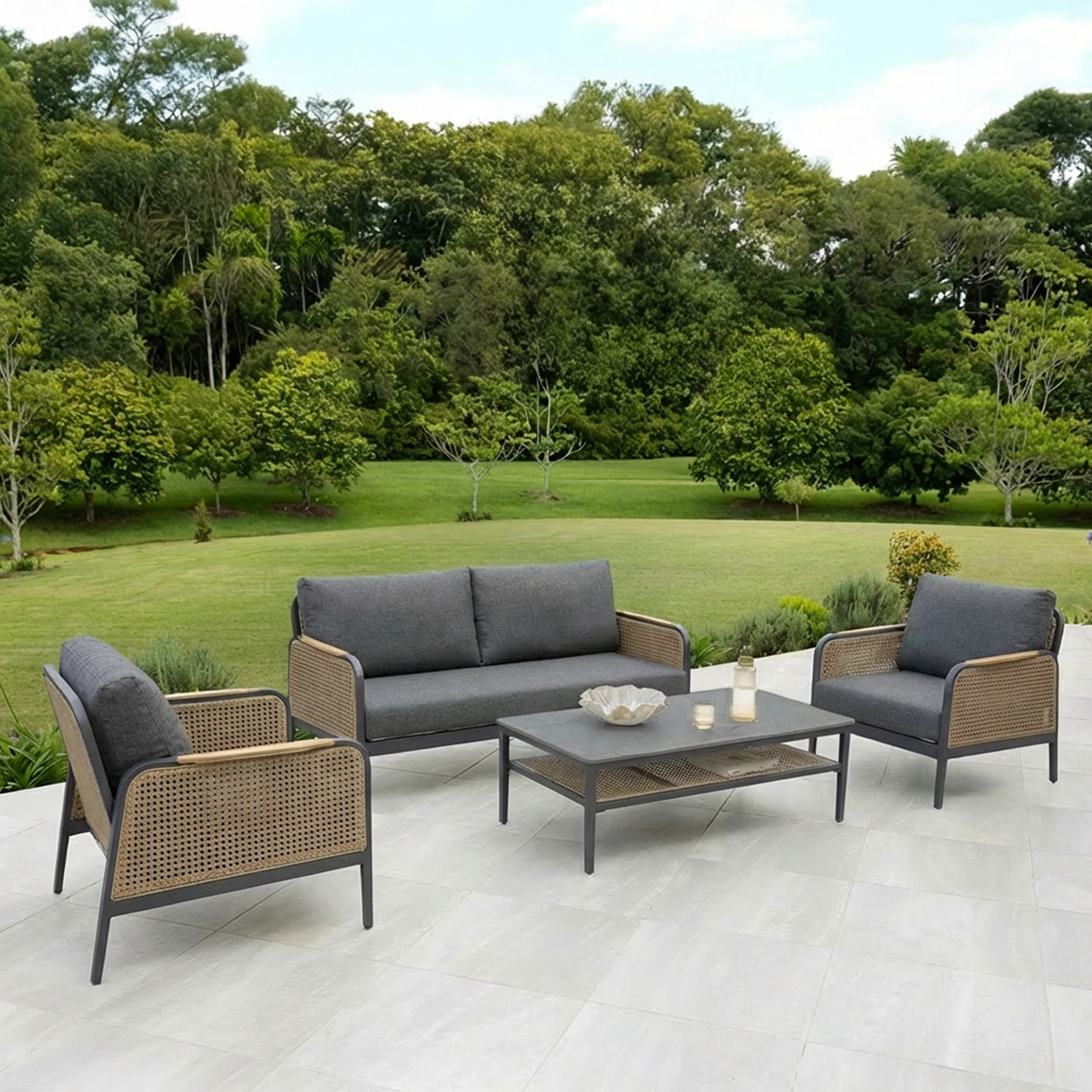 Napa Lounge Setting - 4 pce Charcoal